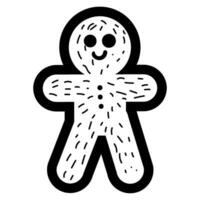 Winter Monochrome Gingerbread Biscuit Silhouette vector