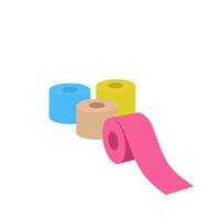 rolls of kinesio tape. Kinesiotaping. Alternative medicine. Vector image isolated on white background