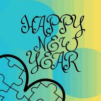 Happy New Year typography in Vector art design