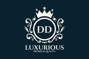 Initial  Letter DD Royal Luxury Logo template in vector art for luxurious branding  vector illustration.