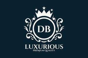 Initial  Letter DB Royal Luxury Logo template in vector art for luxurious branding  vector illustration.