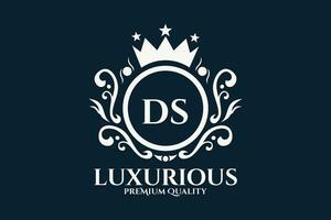Initial  Letter DS Royal Luxury Logo template in vector art for luxurious branding  vector illustration.