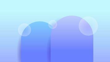 Vector 3D Blue purple Gradient Room Curved Square Objects Transparent White circle circular bubble