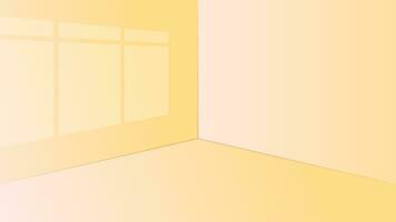 Vector Illustration of Empty Yellow Room Corner with Sunlit Window Reflection background geometric