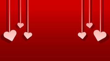 3D background geometric light dark red pink love object glow modern abstract gradient heart couple vector