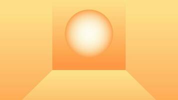 3D background geometric light dark orange yellow modern room with deep circle portal modern gradient vector