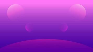 Vector Illustration Outer Space or Sky Background Purple Gradient, Clouds, Mist, Planets and Moons