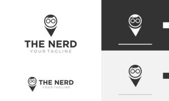 Logo design icon symbol sign location pin genius geek travel journey eye pin address business vision vector