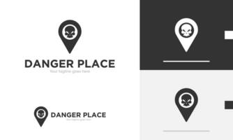 Logo design icon symbol danger map location warning pin travel journey address marker goal direction vector