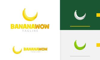 Logo design icon symbol geometric yellow fresh banana food sweet fruit vegetable healthy restaurant vector