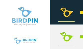 Logo design icon symbol sign two location arrow double pin travel dove eagle baby bird way direction vector