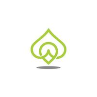 green leaf tree pin location symbol icon vector