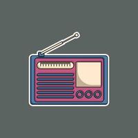 retro radio logo design, stickers, posters, printing and other uses vector