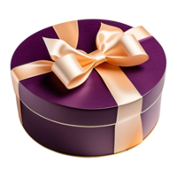Beautiful Gift Box with Ribbon Bow. AI Generative png