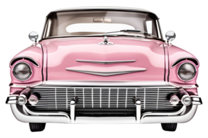 Pink Vintage Car Isolated on Transparent Background. AI Generative png