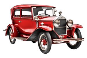 Red Vintage Car Isolated on Transparent Background. AI Generative png