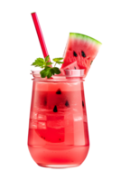 Glass of Watermelon Juice Isolated on a Transparent Background. AI Generative png