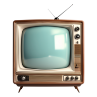 Vintage Old Television Isolated on Transparent Background. AI Generative png