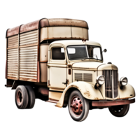 Vintage Truck Isolated on Transparent Background. AI Generative png