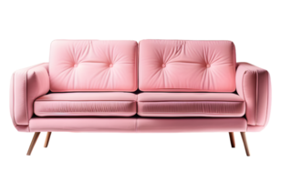 Pink Sofa Furniture Isolated on a Transparent Background. AI Generative png