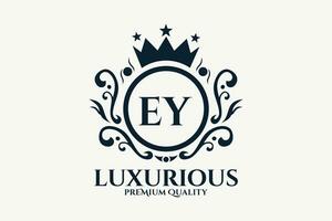 Initial  Letter EY Royal Luxury Logo template in vector art for luxurious branding  vector illustration.