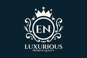 Initial  Letter EN Royal Luxury Logo template in vector art for luxurious branding  vector illustration.