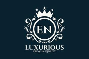 Initial  Letter EN Royal Luxury Logo template in vector art for luxurious branding  vector illustration.