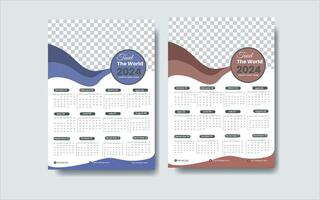 wall calender design and tamplet design vector