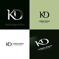 KD Initial Modern Typography Emblem Logo Template for Business vector