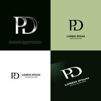 PD Initial Modern Typography Emblem Logo Template for Business vector