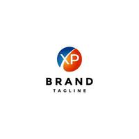 Initial Letter XP Inside Circle Symbol Logo Design. Circle Symbol With Initial Letters X and P Inside Logo Design. vector
