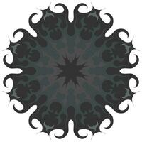 Unusual snowflake, mandala, flower. Vector graphics. Isolated on white background