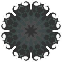 Unusual snowflake, mandala, flower. Vector graphics. Isolated on white background