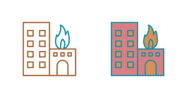 Unique Burning Building Vector Icon