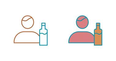 Unique Man And Drink Vector Icon