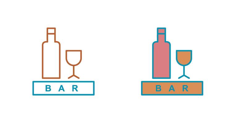 Unique Bar Sign Vector Icon