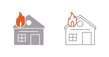 Unique House on Fire Vector Icon