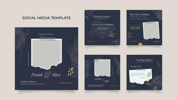 Social media template wedding planner organizer promotion vector