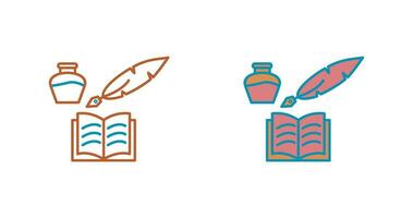 Unique Quill and Book Vector Icon