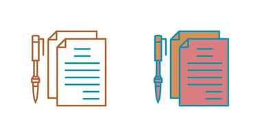 Unique Documents and Pen Vector Icon