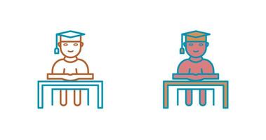 Unique Studying on Desk Vector Icon