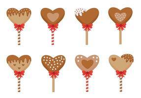 Collection of cute gingerbread lollipops. vector