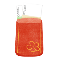 Red envelope with a flower on it png