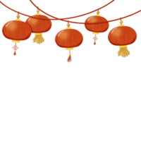 Chinese lanterns hanging on a string png clipart