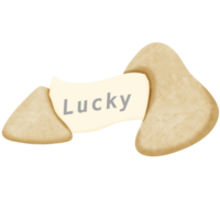 Fortune cookie with lucky message png