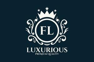 Initial  Letter FL Royal Luxury Logo template in vector art for luxurious branding  vector illustration.