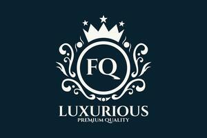 Initial  Letter FQ Royal Luxury Logo template in vector art for luxurious branding  vector illustration.