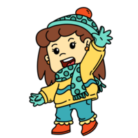 Winter Clothes Happy Kid Scarf Girl png