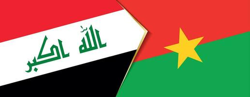 Iraq and Burkina Faso flags, two vector flags.