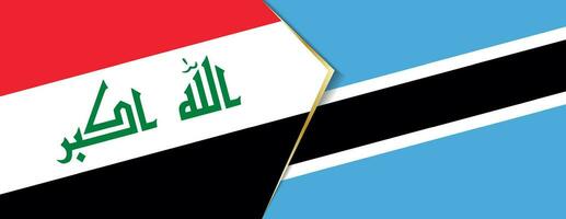 Iraq and Botswana flags, two vector flags.